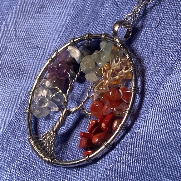 Tree of life, silver necklace, 2 “radius - Picture 4 of 5